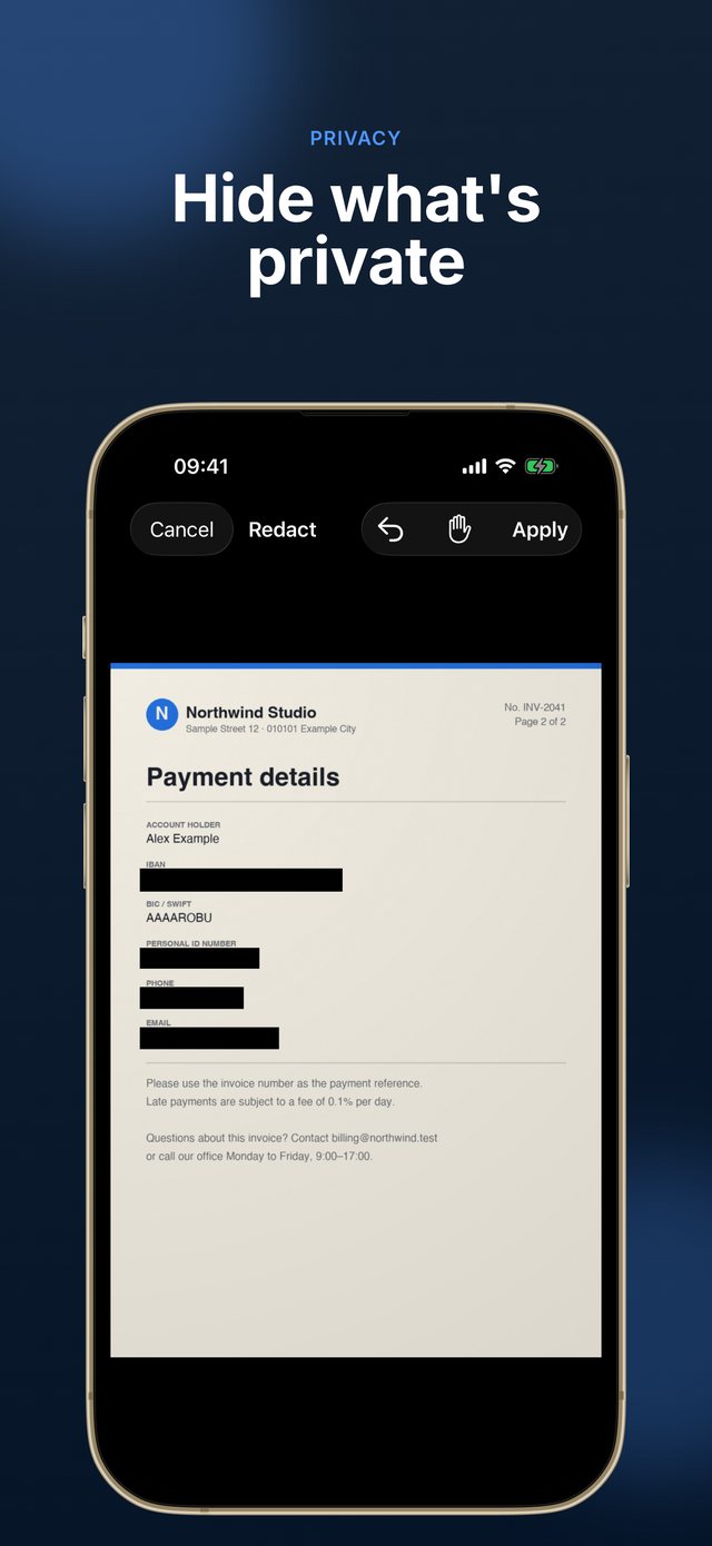Privacy redaction tool covering sensitive details